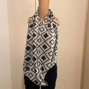 Infinity scarf, light blue and gray